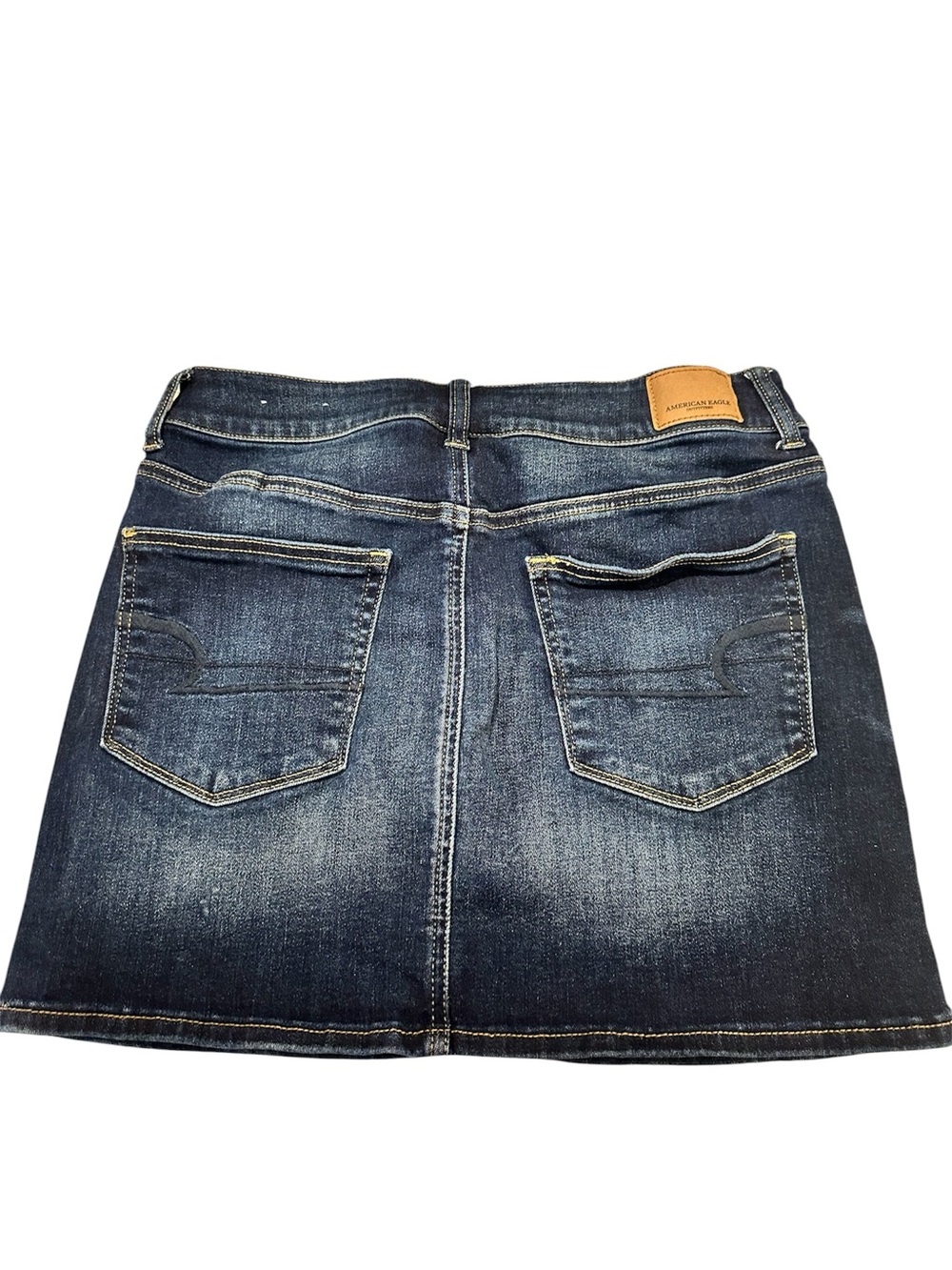 American Eagle Outfitters Dark Indigo Denim HR Mini Skirt Size 8 NWOT - Picture 4 of 7